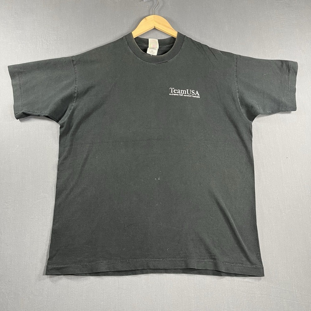 VTG 90s Fruit Of The Loom T-Shirt Mens XL Team USA Shidokan Karate Single Stitch